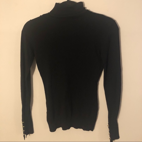 H&M Black Turtleneck with Buttons on Sleeves - Picture 2 of 4